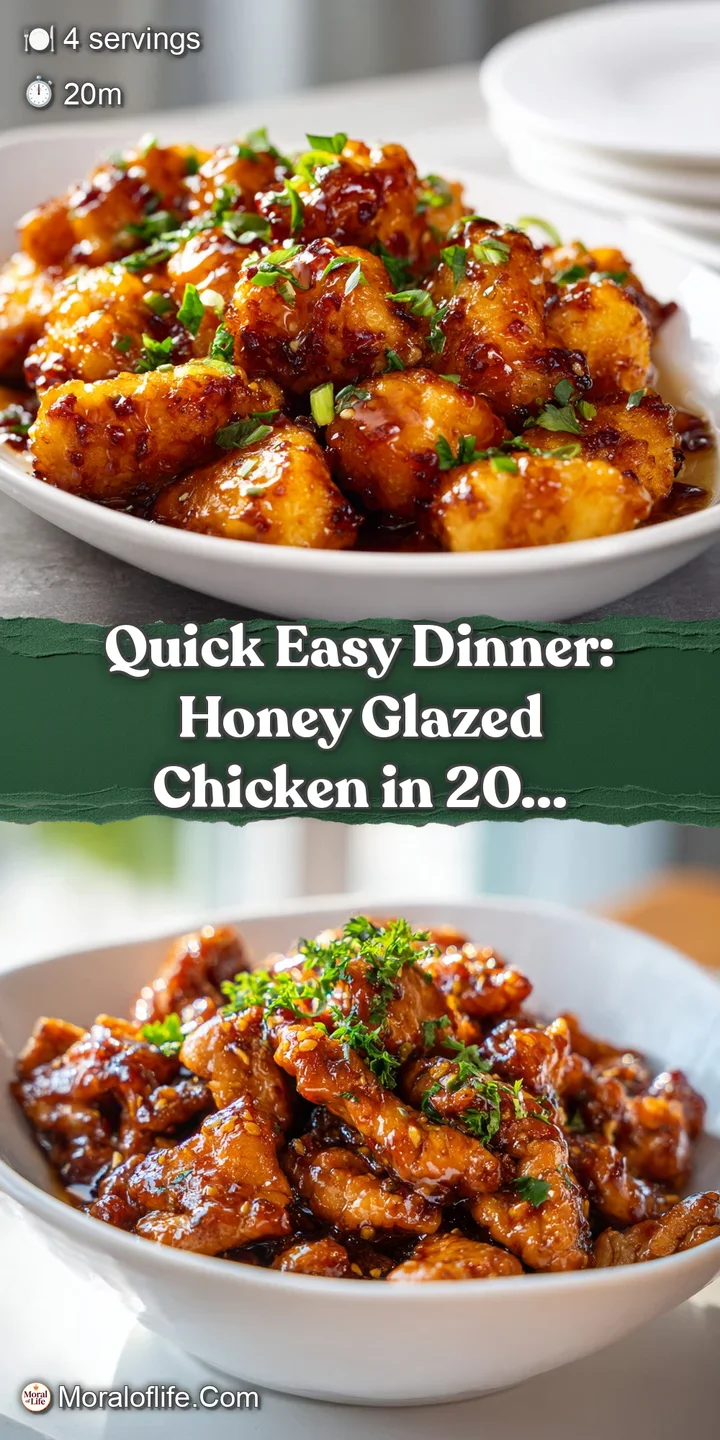 Close-up captures the sticky, golden-brown glaze on juicy chicken pieces, highlighted with sesame seeds, promising a sweet...
