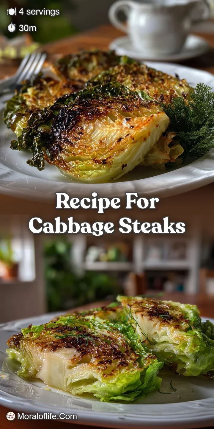 Close-up of perfectly caramelized cabbage steak edges, glistening with a savory glaze, showcasing texture and appetizing b...