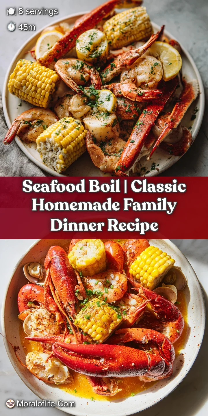 A glistening, juicy shrimp sits atop a mound of seasoned potatoes and corn, with steam gently rising.