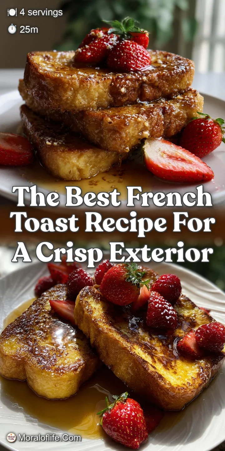 Close-up of French toast with a crispy, caramelized exterior revealing a soft, custard-like interior. Perfect golden color...