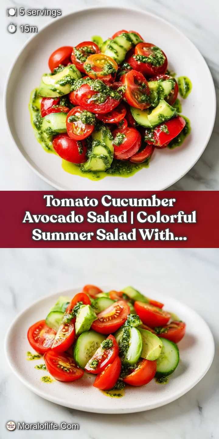 Close-up of glossy red tomato cubes and buttery green avocado pieces glistening under a drizzle of olive oil.