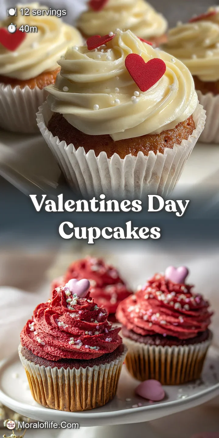 Close-up: Rich cupcake frosting with a creamy texture and festive Valentine's heart. Ready to share love with every single...