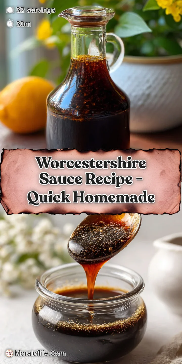 Close-up of Worcestershire sauce; deep, complex liquid with hints of spice visible, promising savory depth and aroma.