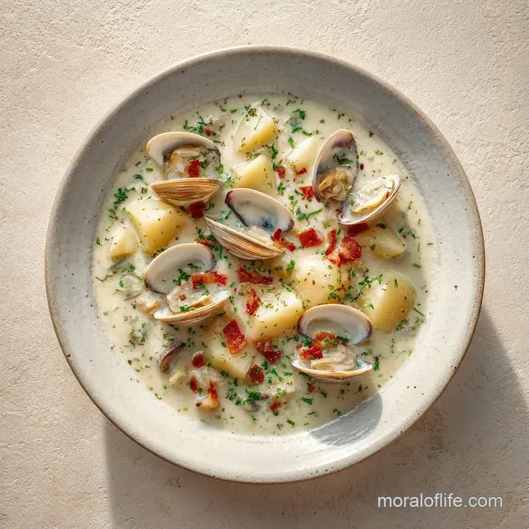 A rustic ceramic bowl of thick white soup topped with chopped chives, served alongside a toasted sourdough slice.