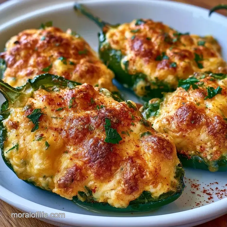Toasted green pepper halves filled with melted cheese, arranged neatly on a slate board with a side of creamy dip.