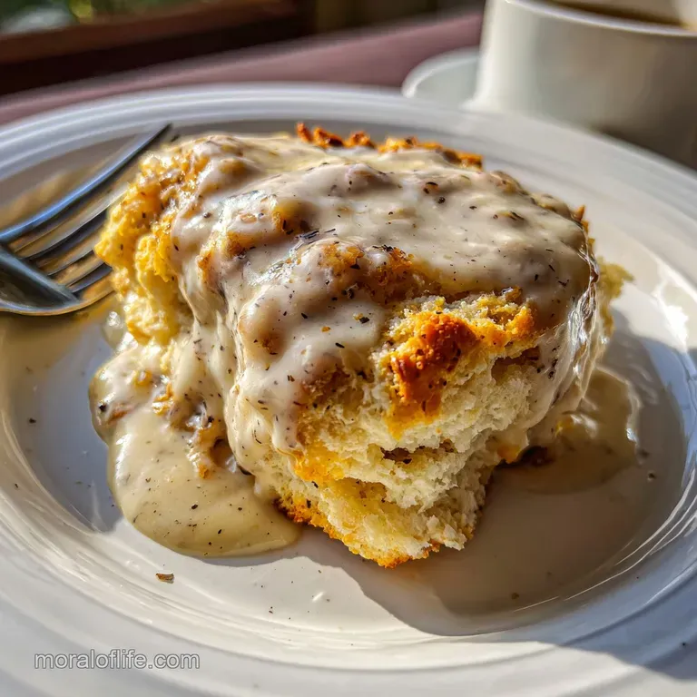 Biscuit and Gravy Casserole: Velvety Gravy & Flaky Biscuits