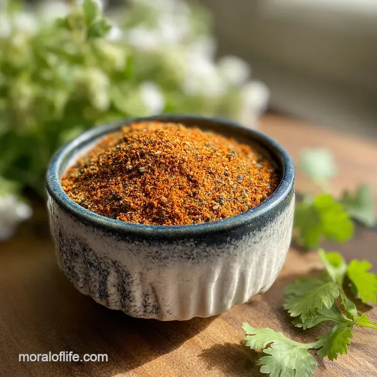 Bold, fiery red-orange Cajun seasoning sprinkled on golden chicken; a close-up, showcasing its rich color and textured coa...