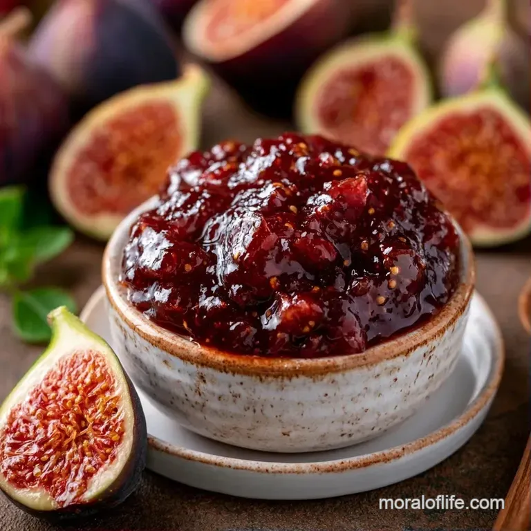A dollop of thick, glossy jam spreading across a toasted sourdough slice with a sprinkle of flaky sea salt.