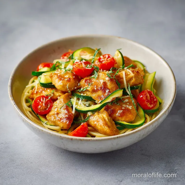 Chicken Zucchini Spaghetti: Parmesan and Tomato
