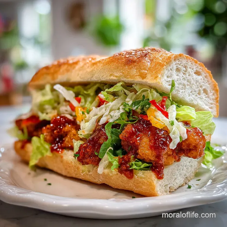 Crispy Chicken Caesar Sandwich with Chili to Choc Garlic Sauce