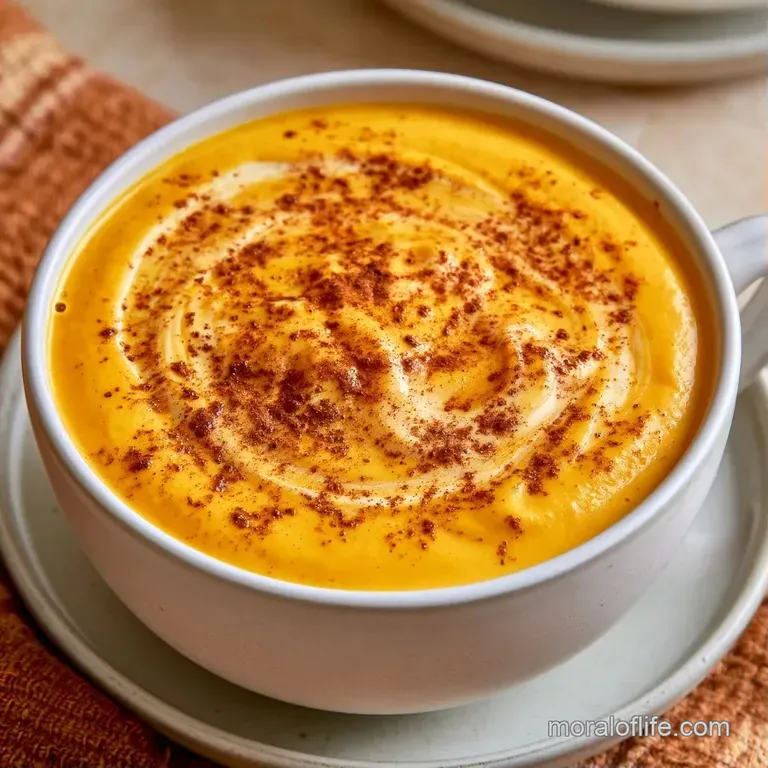 Vibrant yellow latte in a matte white ceramic mug set on a rustic wooden tray with a cinnamon stick beside it.