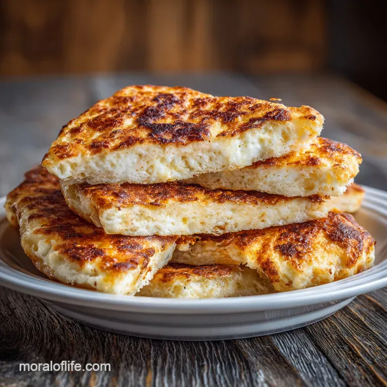 Thick slice of warm, crusty bread topped with a generous smear of butter, glistening slightly. Simple, comforting, and gol...