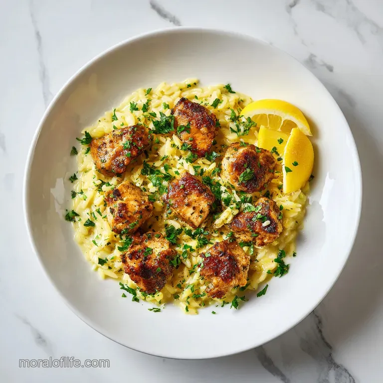 Chicken Orzo: Creamy and Lemon Brightened