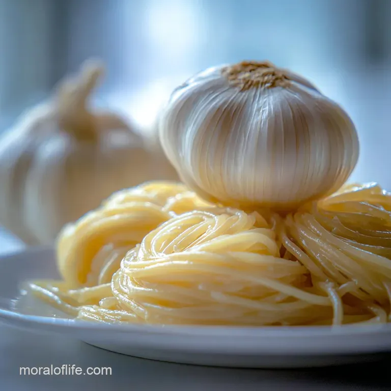 Elegant plate of twirled pasta, bathed in velvety sauce, accented by bright citrus zest and fresh, green herbs.