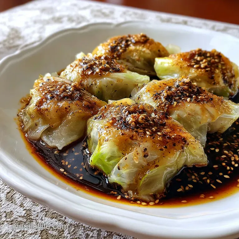 A porcelain bowl cradles plump, glossy dumplings. Delicate green onion garnish and a vibrant ginger sauce create a harmoni...