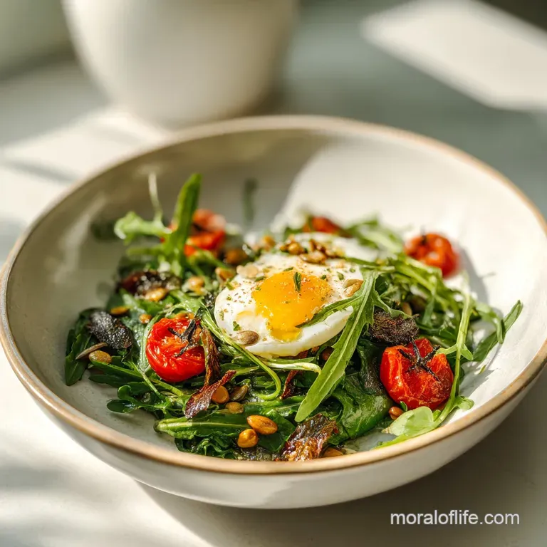 Artfully arranged salad with jewel-toned roasted vegetables, drizzled tahini, and fresh herbs highlighting bright, crisp i...