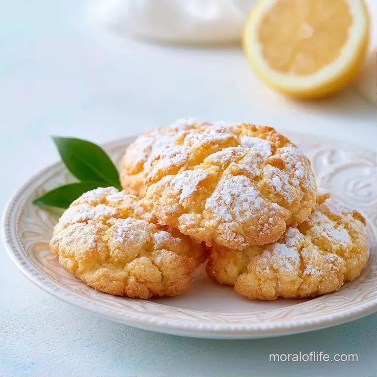 A stack of soft yellow citrus treats on a white ceramic plate, garnished with fresh lemon slices and mint leaves.