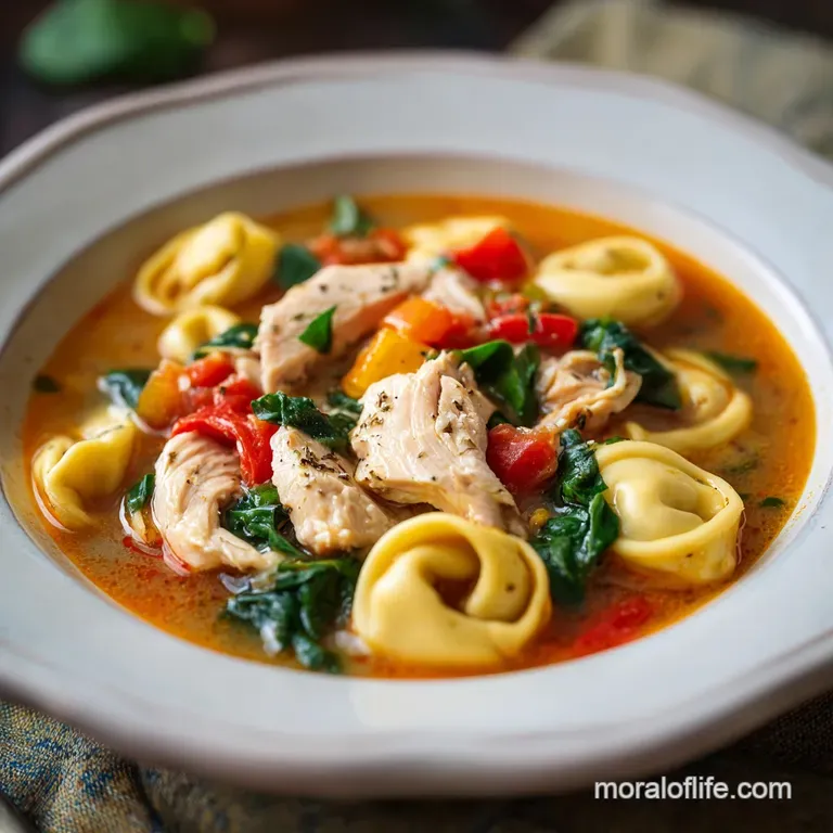 Fire Roasted Chicken Tortellini Soup
