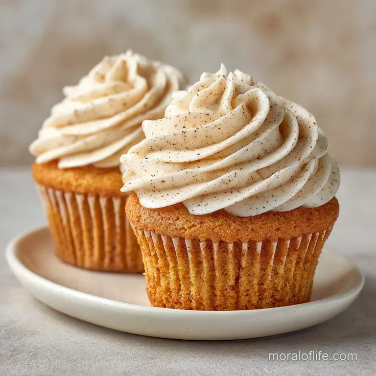 Three delicate cupcakes with piped pastel swirls arranged on a white ceramic platter with fresh mint leaves