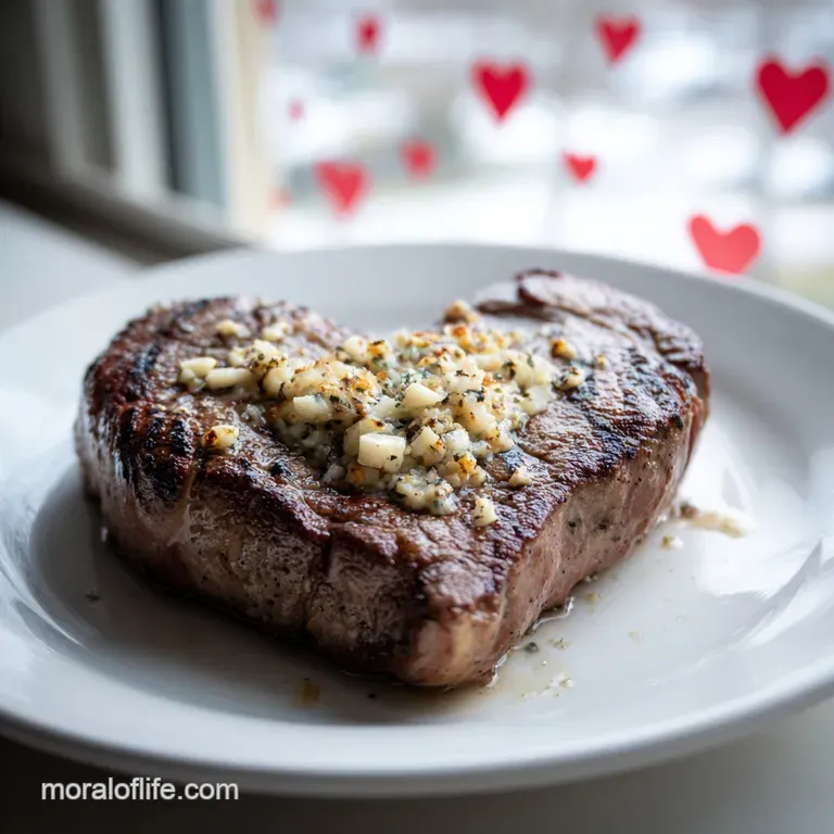 Valentines Food Idea with Garlic Butter Steak