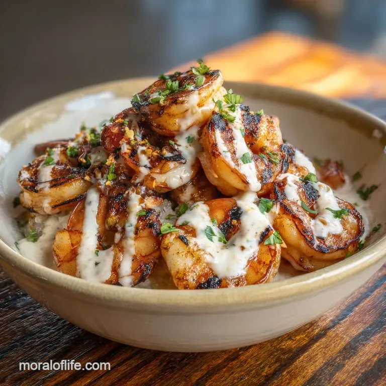 Grilled Shrimp Bowl with Creamy Garlic Sauce
