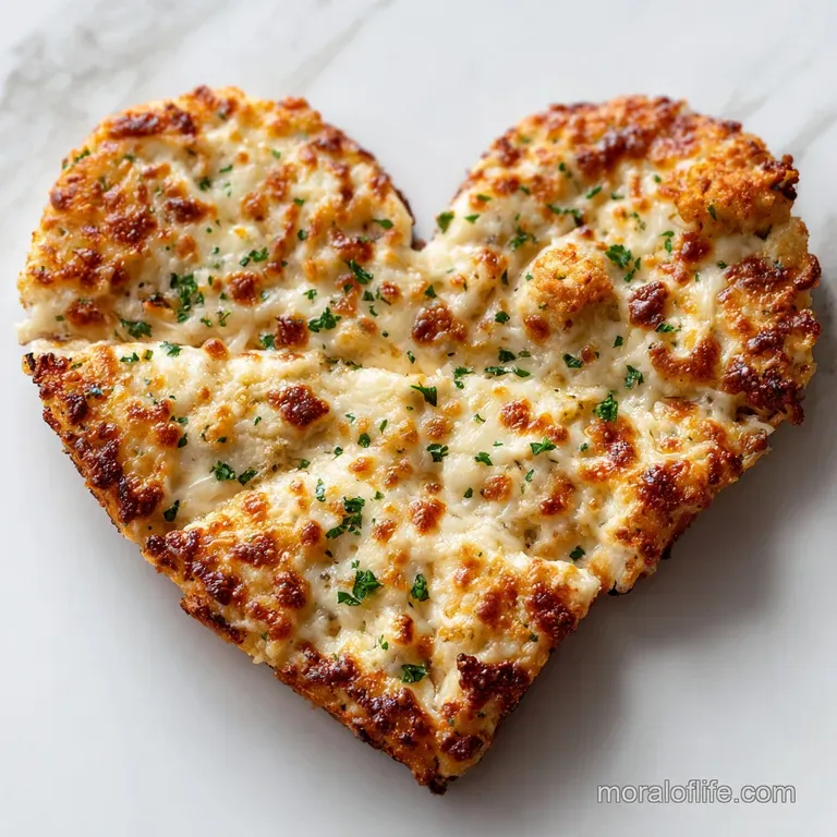 Elegant plate featuring a heart-shaped pizza slice with oozing cheese and a sprinkle of herbs, set against a soft, blurred...