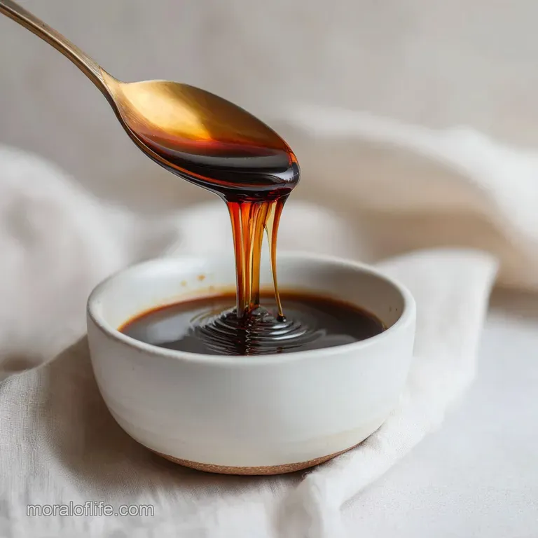 Glossy coffee syrup cascading over a mound of fluffy whipped cream in a parfait glass, atop a marbled counter.