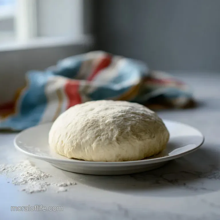 A rustic pizza slice with melted cheese strands, artfully placed on a wooden board with fresh basil.