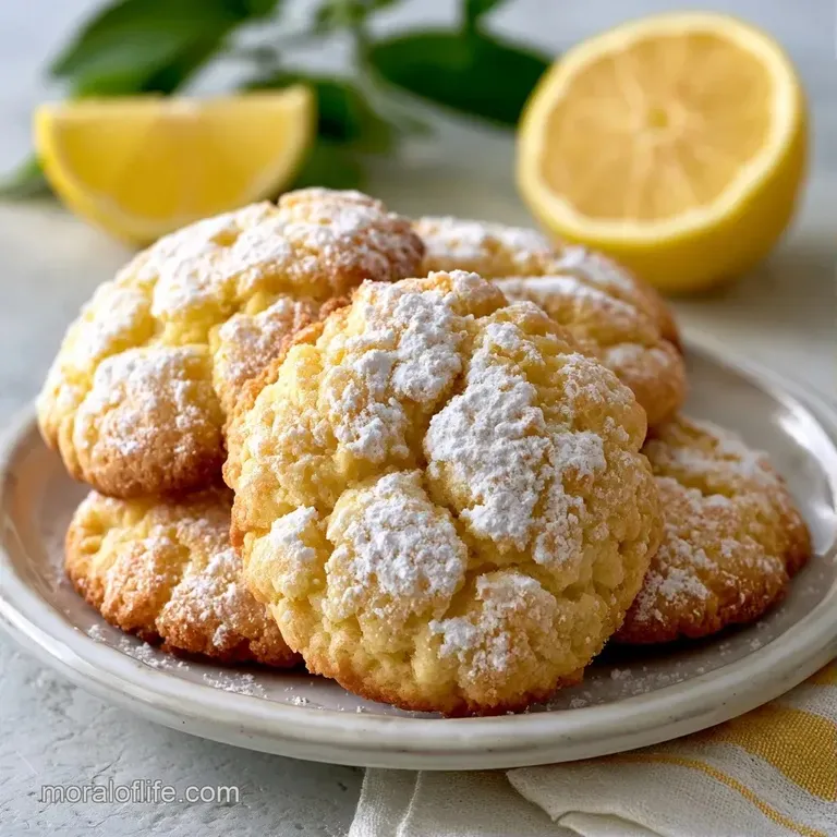 Pale yellow citrus treats piled high on a white porcelain plate with a sprig of fresh mint for contrast.