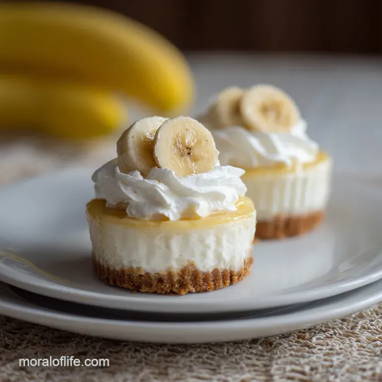 Delicate cheesecakes artfully arranged on a white plate, dusted with crushed vanilla wafers and a sprinkle of cinnamon.
