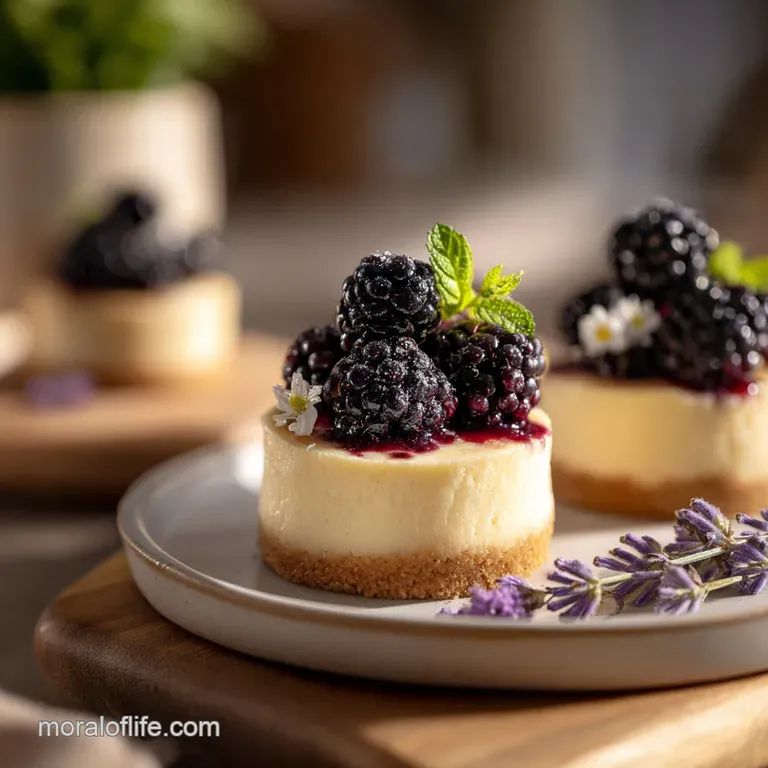 Mini Blackberry Lavender Cheesecakes: Silky and Floral