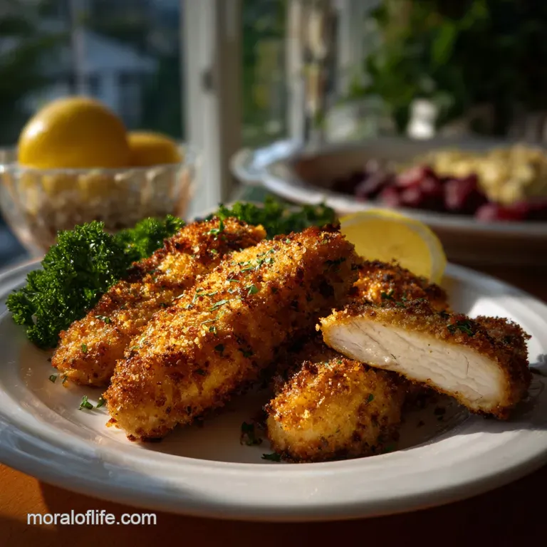 Tender chicken breast, artfully sliced and fanned, with a drizzle of glistening sauce. Garnished with fresh herbs, offerin...