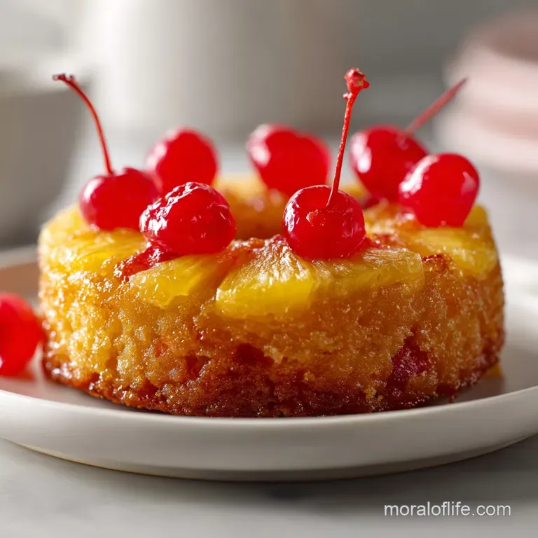 A single pineapple upside-down cookie, showcasing the soft cookie base and glistening, fruity topping on a clean white plate.