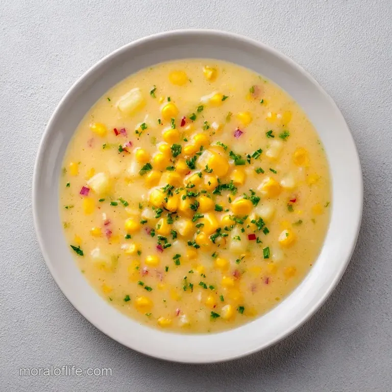 A rustic ceramic bowl of creamy soup topped with a swirl of cream and fresh chopped chives on a wooden table.