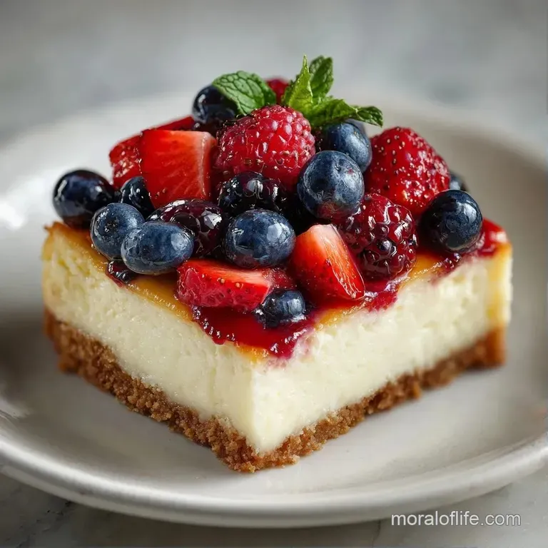 Chilled slice of velvety cream dessert on a white porcelain plate, garnished with a mint leaf and fresh raspberry