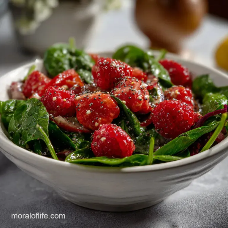 Raspberry Spinach Salad with Velvety Goat Cheese