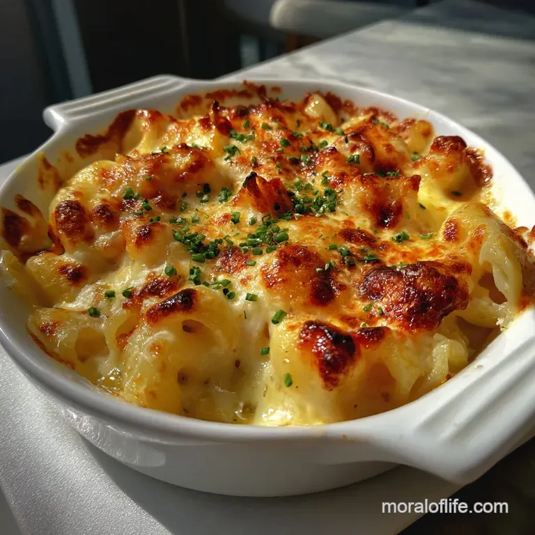 Elegant plating of mac and cheese with a vibrant orange hue. Garnished with fresh parsley, offering a delightful textural ...