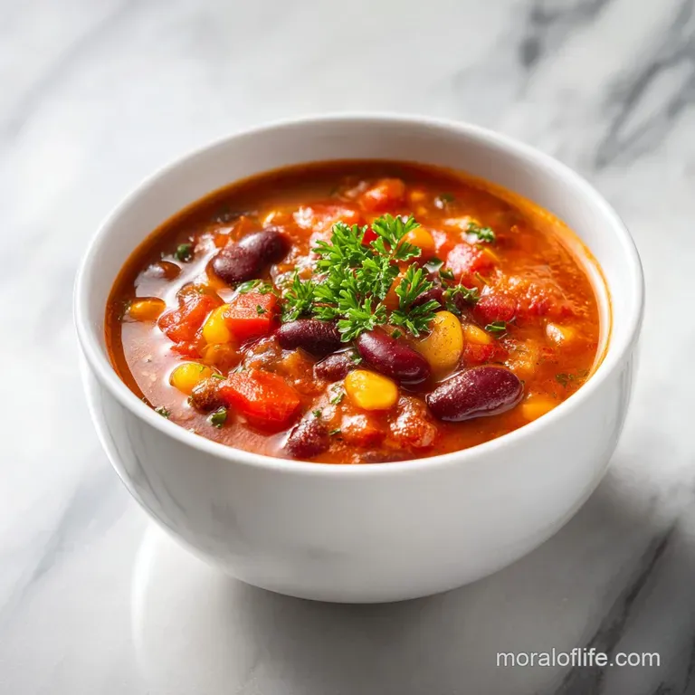 A steaming bowl of chili, rich red and brown hues, garnished with shredded cheese and a sprinkle of green onions.