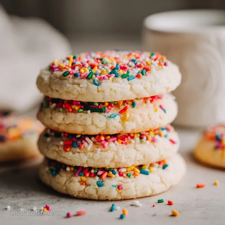 Three perfectly round, light golden sugar cookies artfully arranged on a white plate, showcasing their delicate texture.