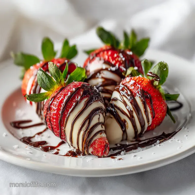Valentines Strawberry Idea with Chocolate Drizzle